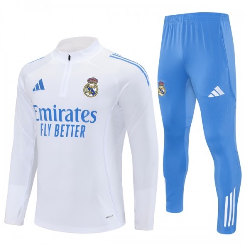 Real Madrid Training Huppari 2025-26 Neljännes Zip Valkoinen - Miesten Real Madrid Training Huppari 2025-26 Neljännes Zip Valkoinen - Miesten